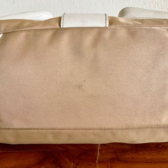 PRADA Vitello-Trimmed Tessuto Double Pocket Buckle Flap Shoulder Bag - Picture 6 of 16